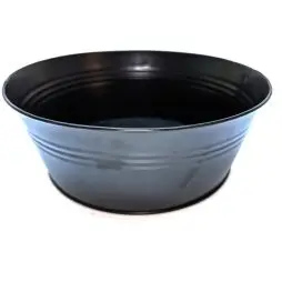GAVE/PLANTE SKÅL METAL SORT - Gavekurve zink